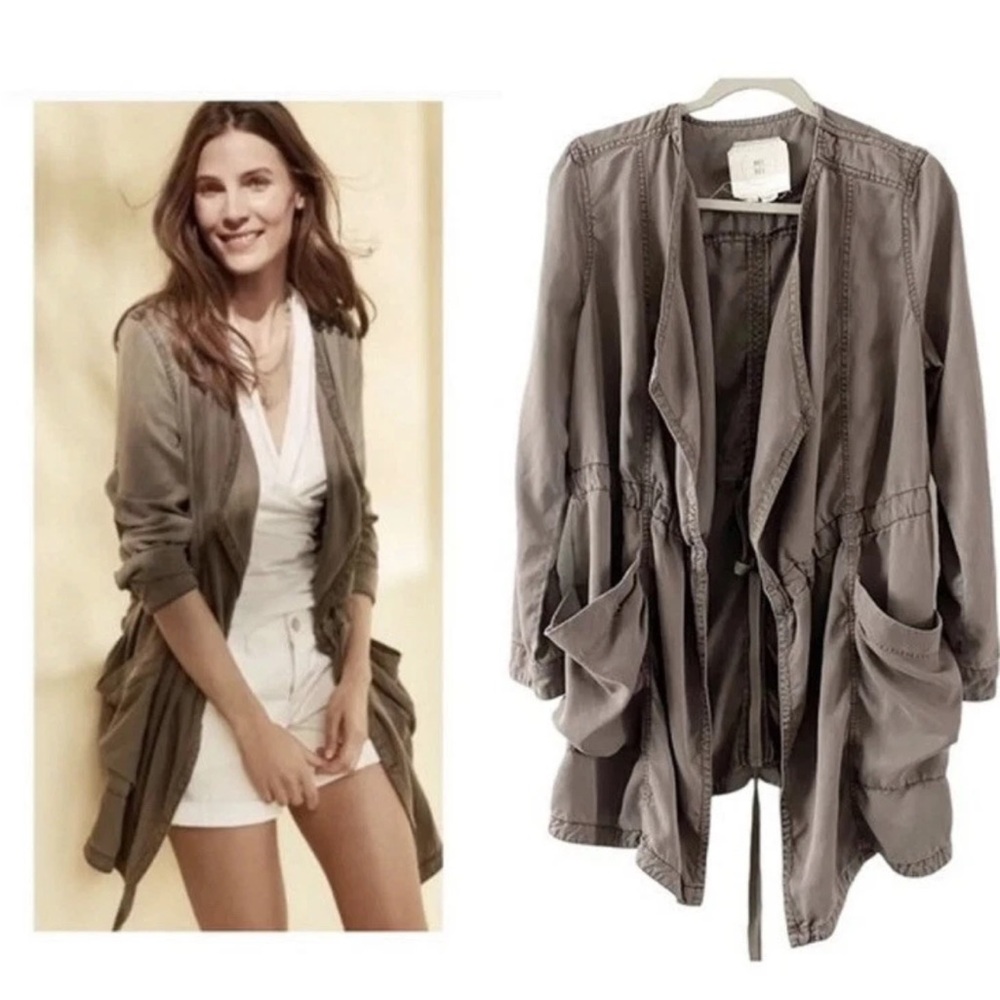 Anthropologie Hei Hei Morgan Open Front Utility Jacket